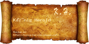 Kőnig Herold névjegykártya